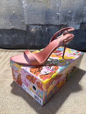 Jeffrey Campbell Women's Go Getter Slingback Sandals Rose Pink Satin